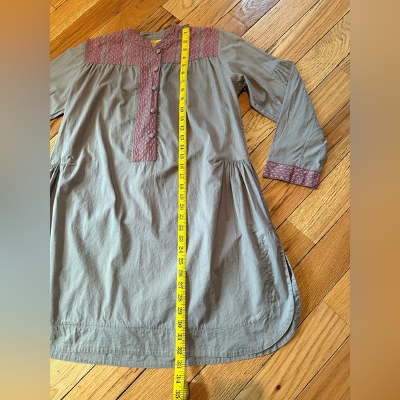 Roberta Roller Rabbit Brown/Pink Embroidered Cotton Shirt Dress Women’s Size S - Picture 14 of 16